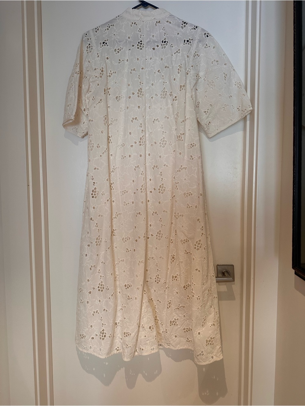 Everlane White Eyelet A-Line Midi Dress size Large NWT - Picture 4 of 5